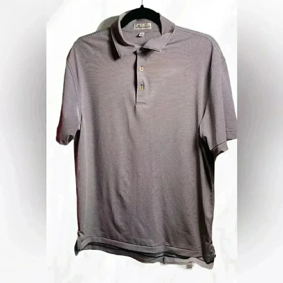 Peter Millar Stylish Functional Lightweight Navy Striped Polo Performance top M - Picture 2 of 4